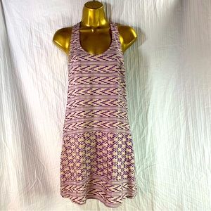 Twelfth Street Cynthia Vincent Sz S Silk Purple Cream Racerback Tie Short Dress